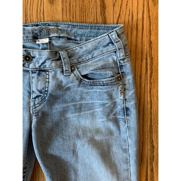 VTG y2k 90s 2000 Silver Tuesday Jeans Western Glove Works Low Rise Flare Boot 28 - Picture 15 of 16